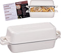 11x5 in Cast Iron Bread Loaf Pan With Lid, 5.8 Qt - Cream White