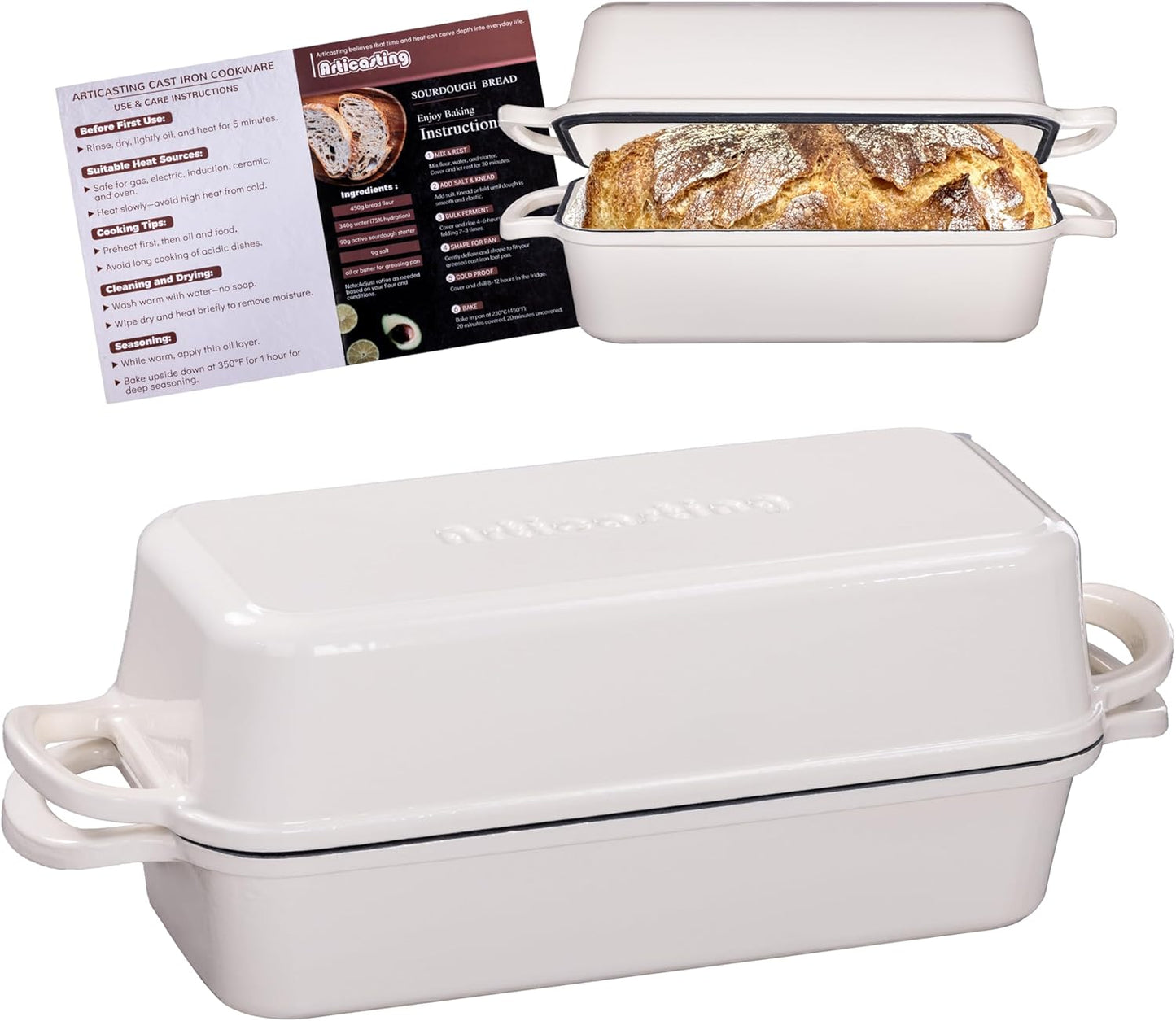 11x5 Inch Cast Iron Bread Loaf Pan for Perfect Sourdough Baking