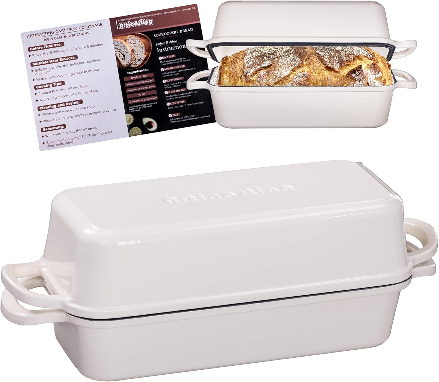 11x5 Inch Cast Iron Bread Loaf Pan for Perfect Sourdough Baking