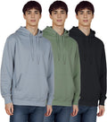 3 Pack Mens Fleece Hoodie for Men - Lightweight Athletic Pullover