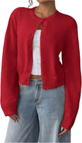 SOLY HUX Women's Button Down Crop Cardigan - Cozy Everyday Knit