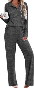 Ekouaer Womens Pajamas Set Fall Lounge Sets 2 Piece Long Sleeve - Soft
