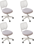 Armless Desk Chair Gray 4PCS - Height Adjustable Swivel Task Chairs