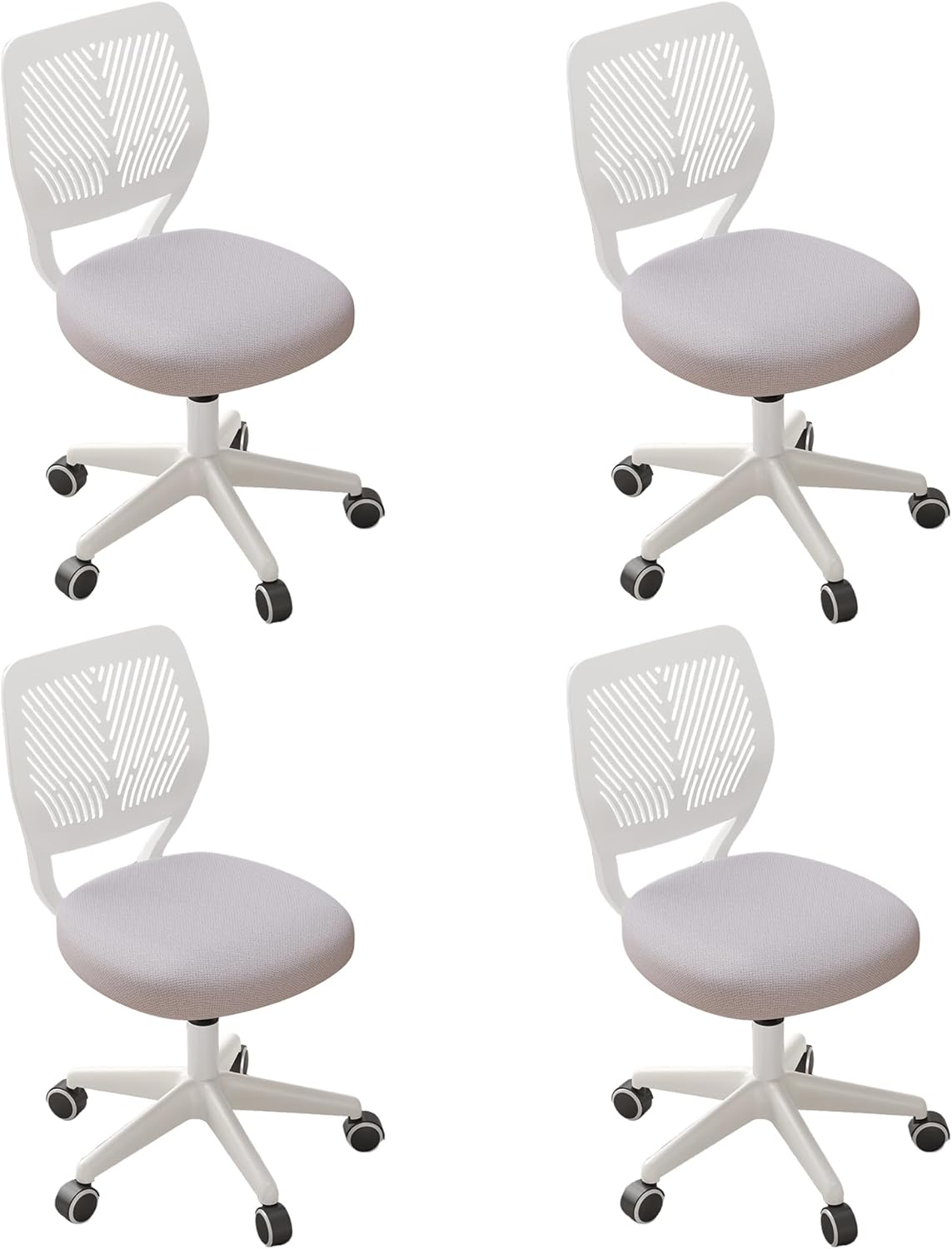 Armless Desk Chair with Adjustable Height for Comfort and Style