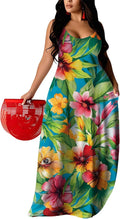 Hawaiian Dresses Women Plus Size Luau Sundress - Flowy Tropical Maxi