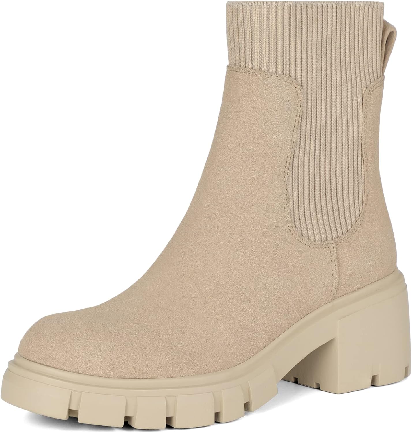Athlefit Women's Chelsea Boots Slip on Platform Ankle Booties