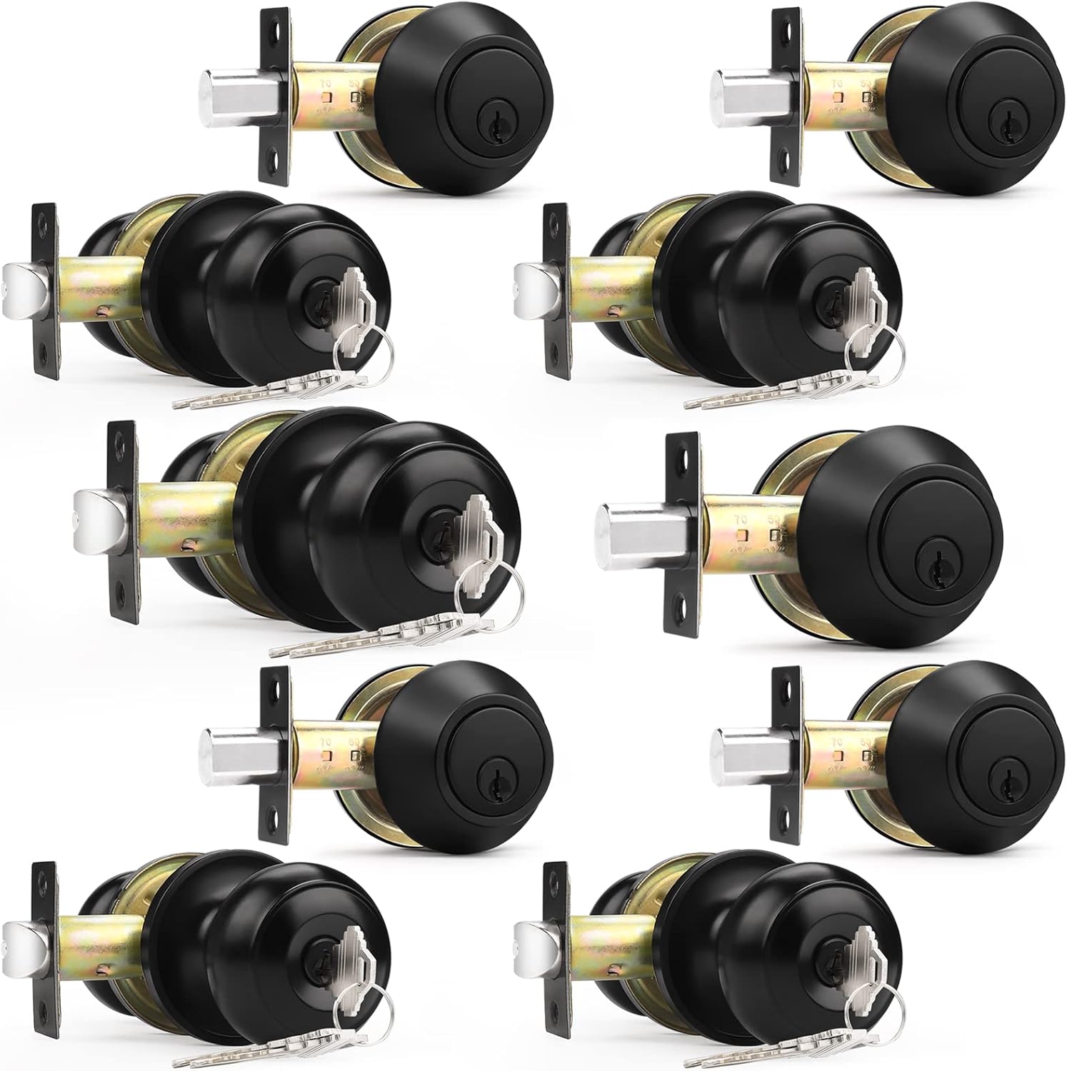 Probrico Entry Door Knobs with Deadbolt for Home Security