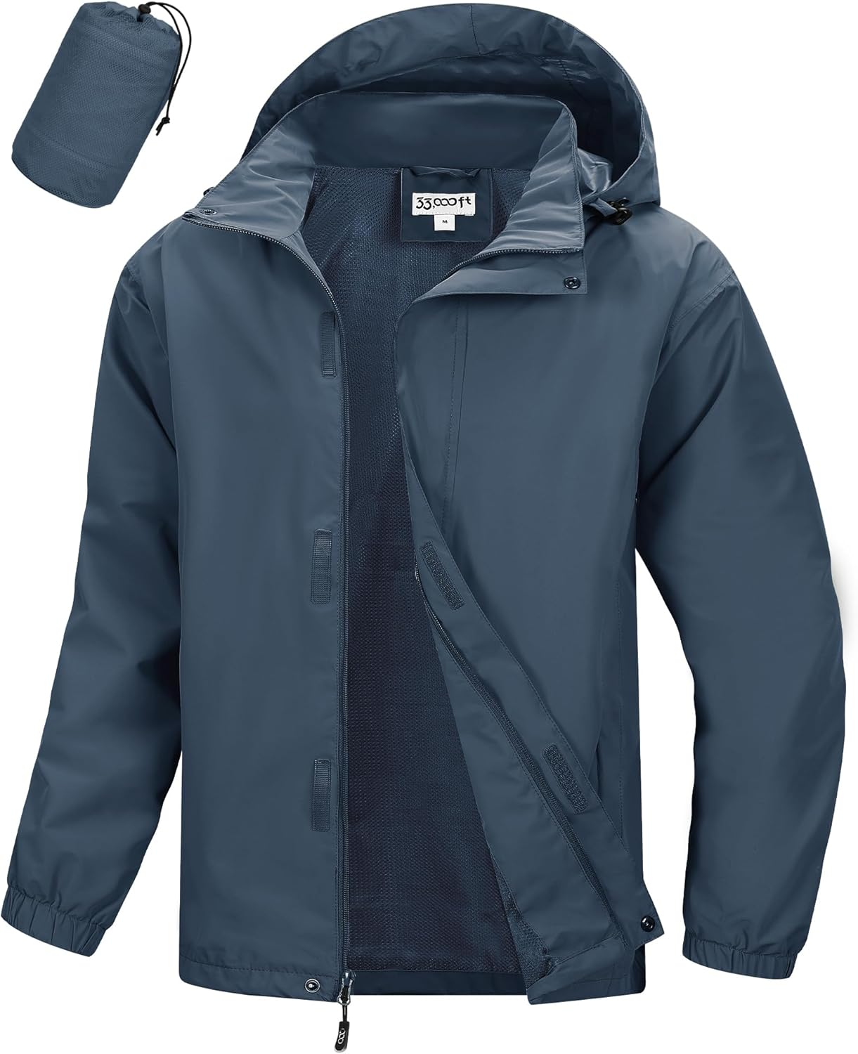 Packable Rain Jacket for Men - Waterproof Lightweight Raincoat