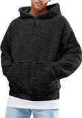 Runcati Mens Fuzzy Sherpa Pullover Hoodie Sweatshirt - Warm & Stylish
