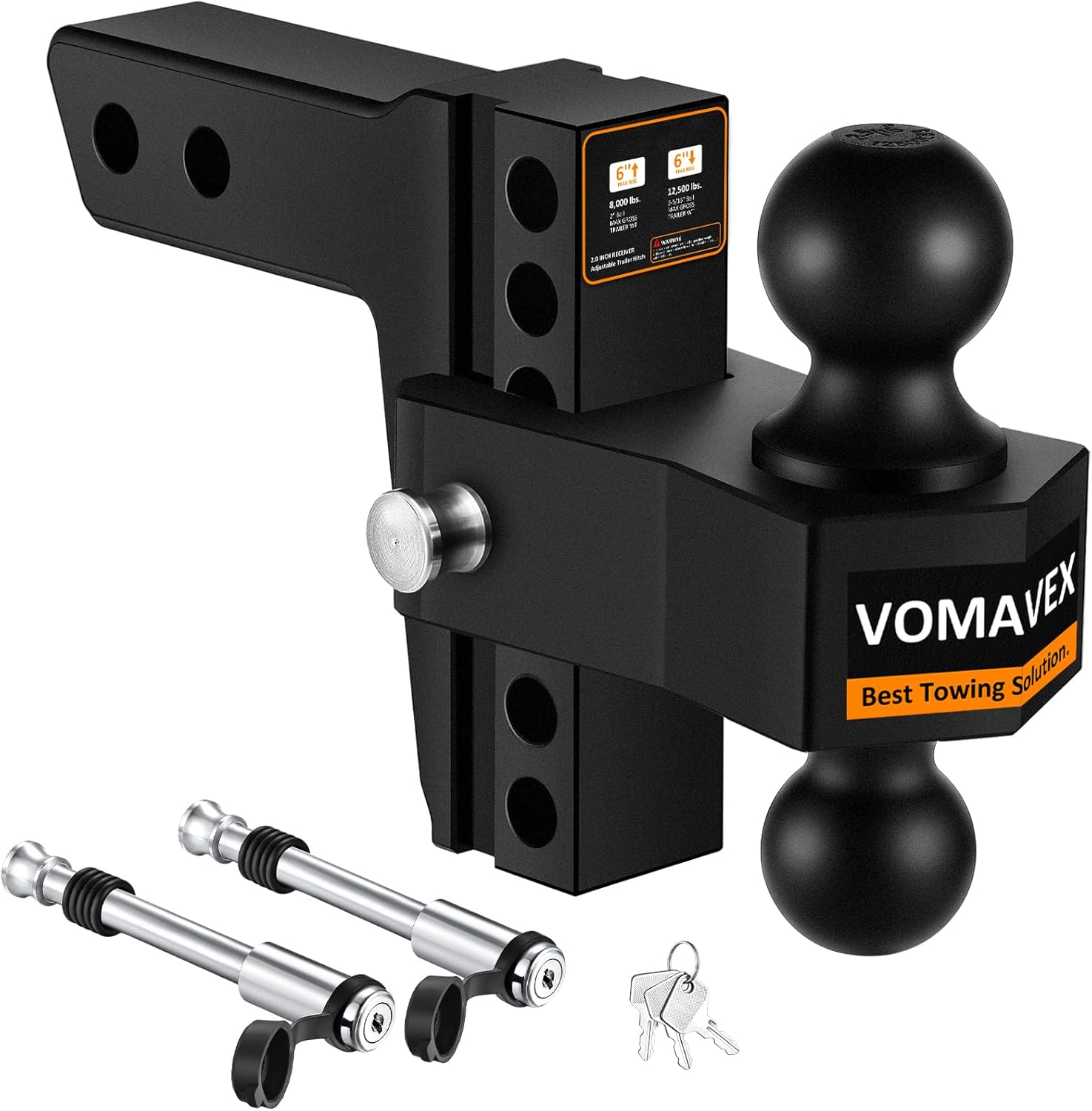 Adjustable Trailer Hitch for 2-Inch Receiver - Versatile Towing