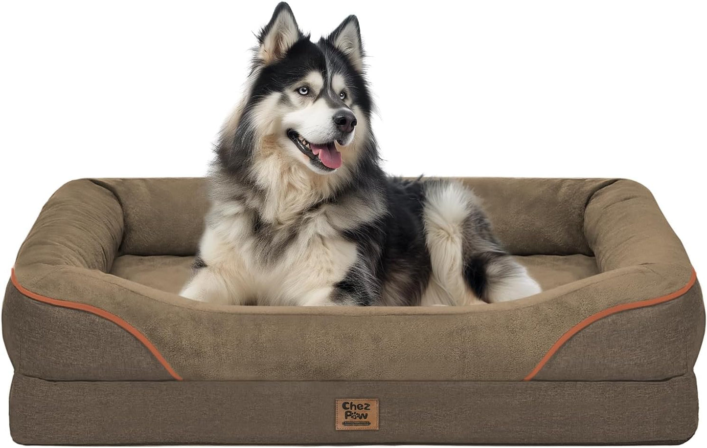 Washable Orthopedic Large Dog Bed with Bolster for Comfort