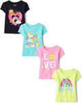Baby Girls Short Sleeve Graphic T-Shirts 4-Pack - Cute Unicorns