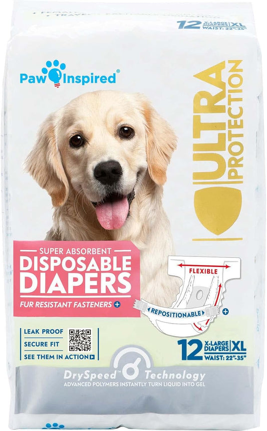 Paw Inspired X-Large Female Dog Diapers | Ultra Protection
