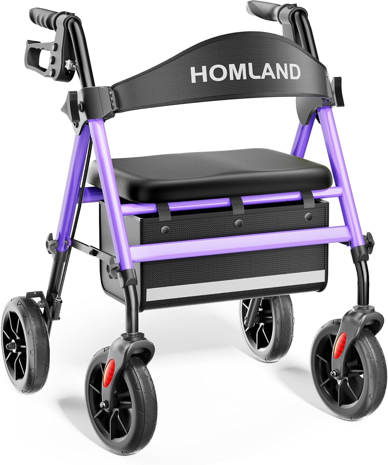 Rollator Walkers for Seniors with Seat and 8in All Terrain Wheels