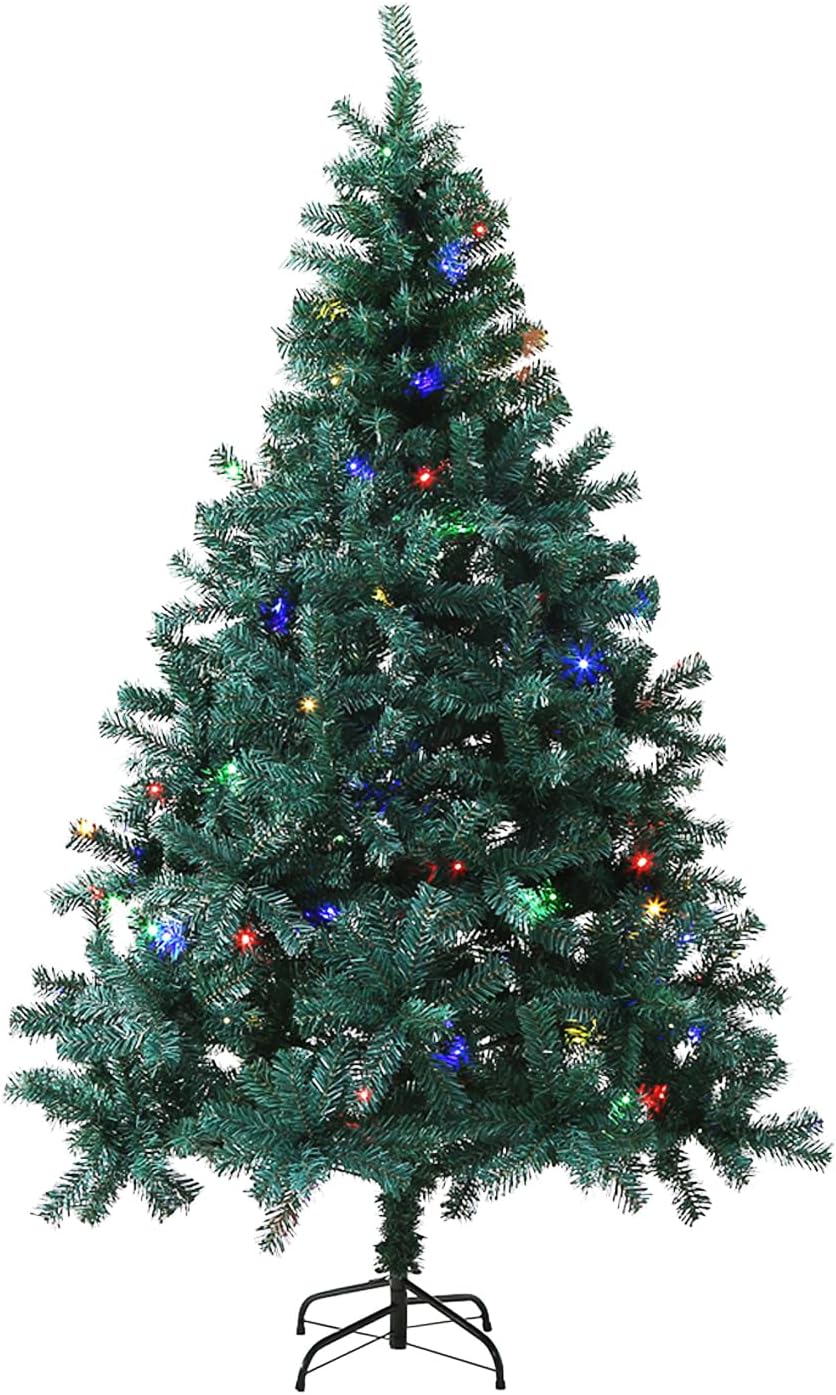 5Ft Green Artificial Christmas Tree with Colorful LED Lights