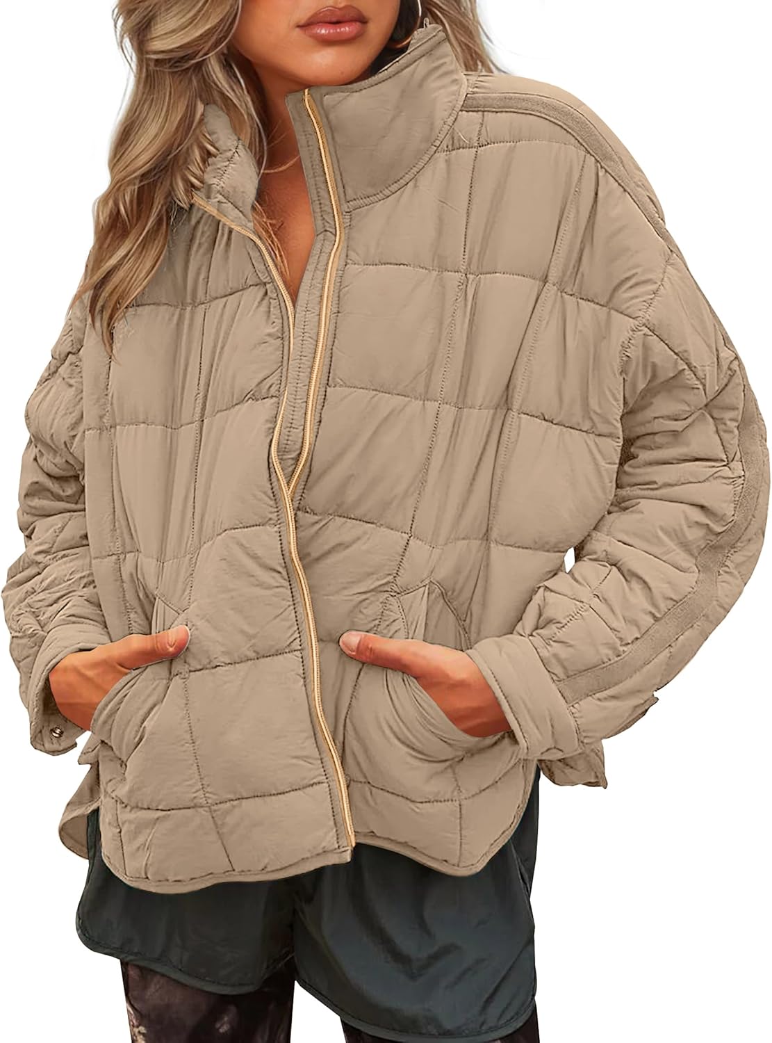LEANI Women's Oversized Lightweight Puffer Jackets for Comfort