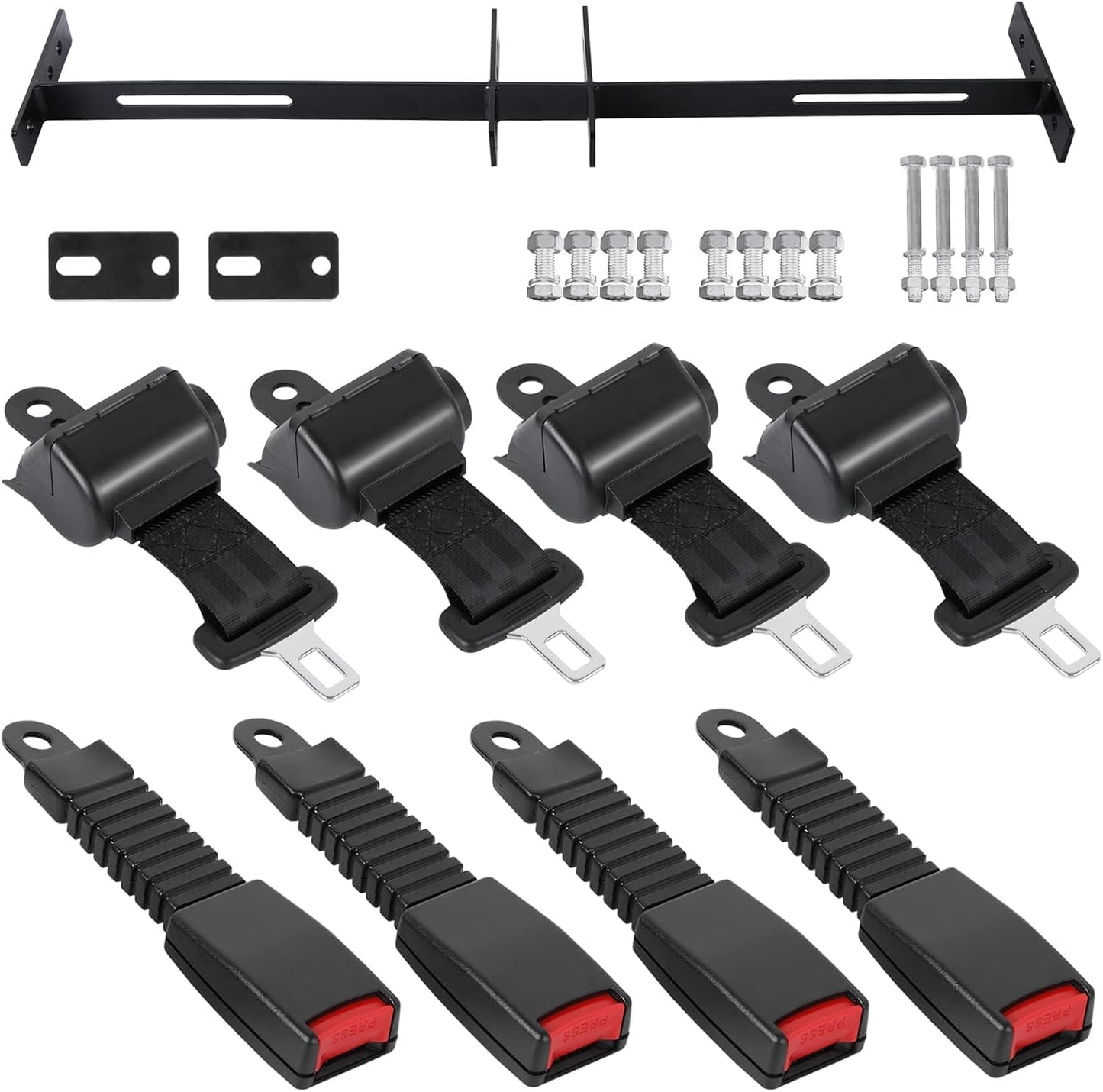 Universal Golf Cart Seat Belt Kit for 4 Passengers - Safety First