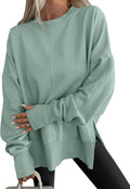 Women Oversized Thumbhole Hoodies Pullover Top - Side Slit Fit