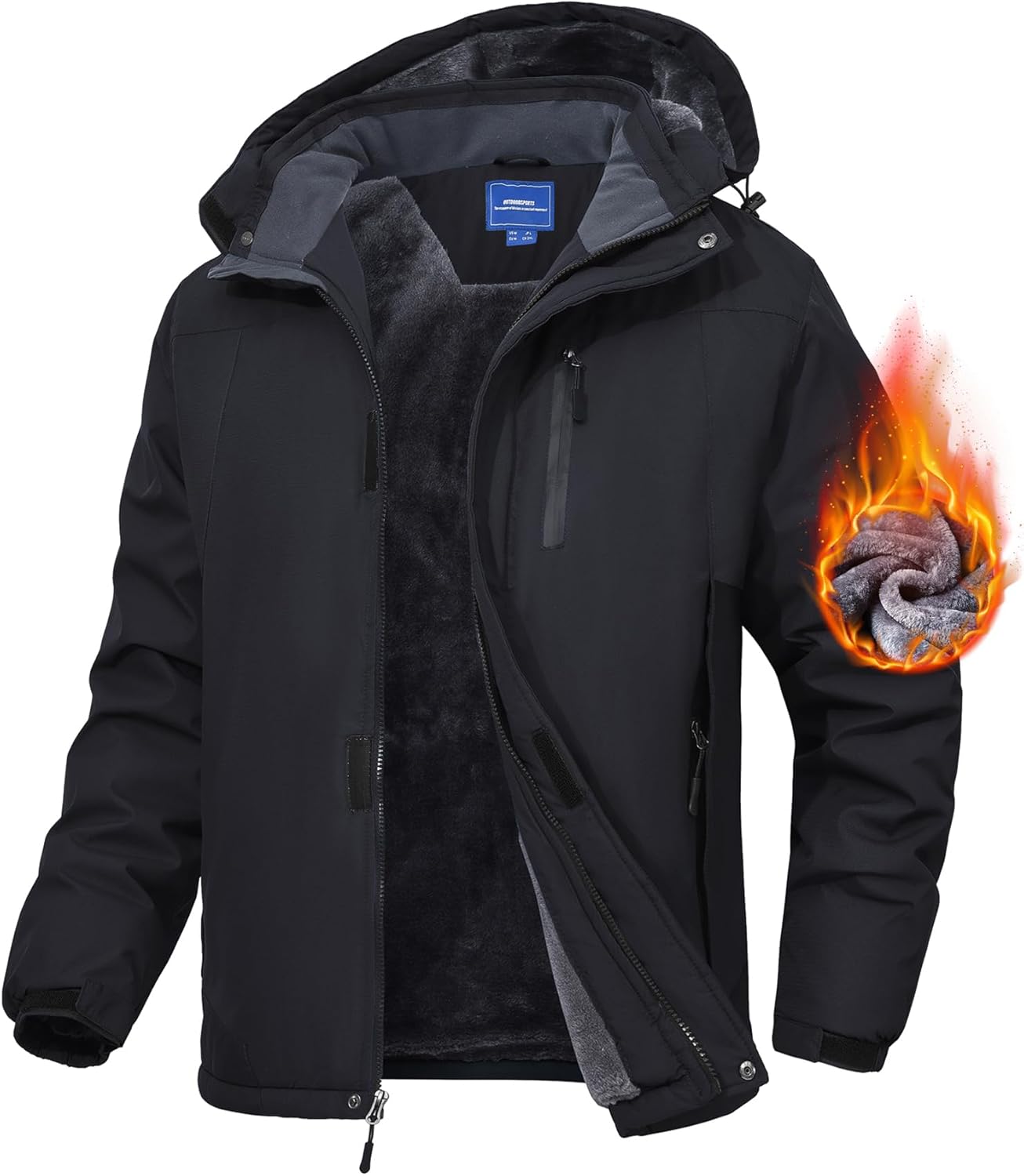 Men's Mountain Ski Jacket Waterproof Fleece Liner for Winter
