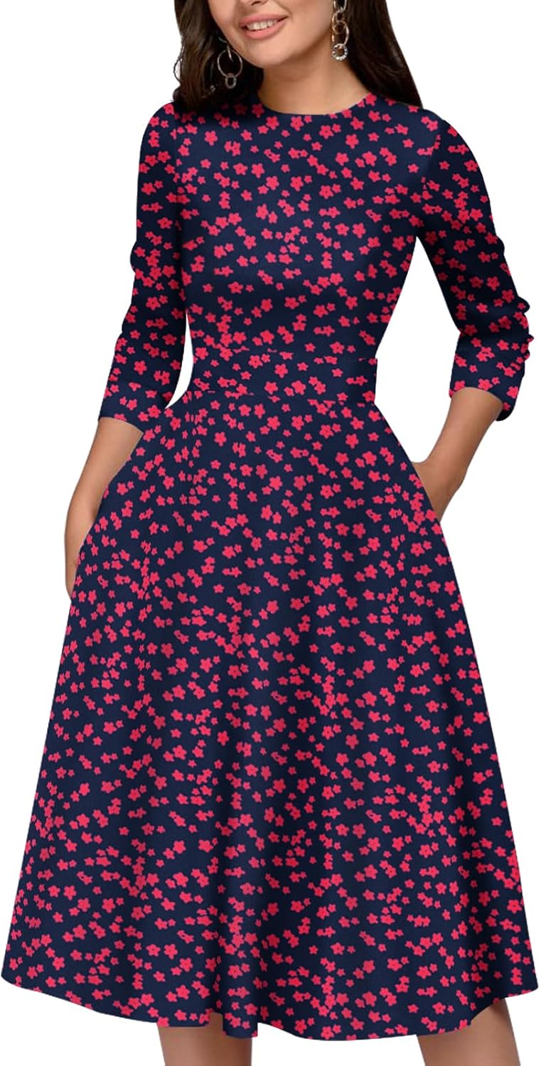 Simple Flavor Women's Floral Vintage Midi Evening Dress Review