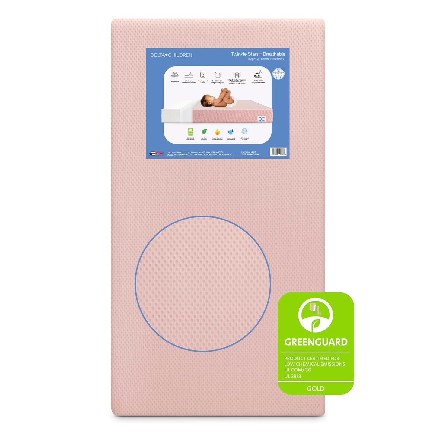 Delta Children Twinkle Stars Crib Mattress for Safe Sleep