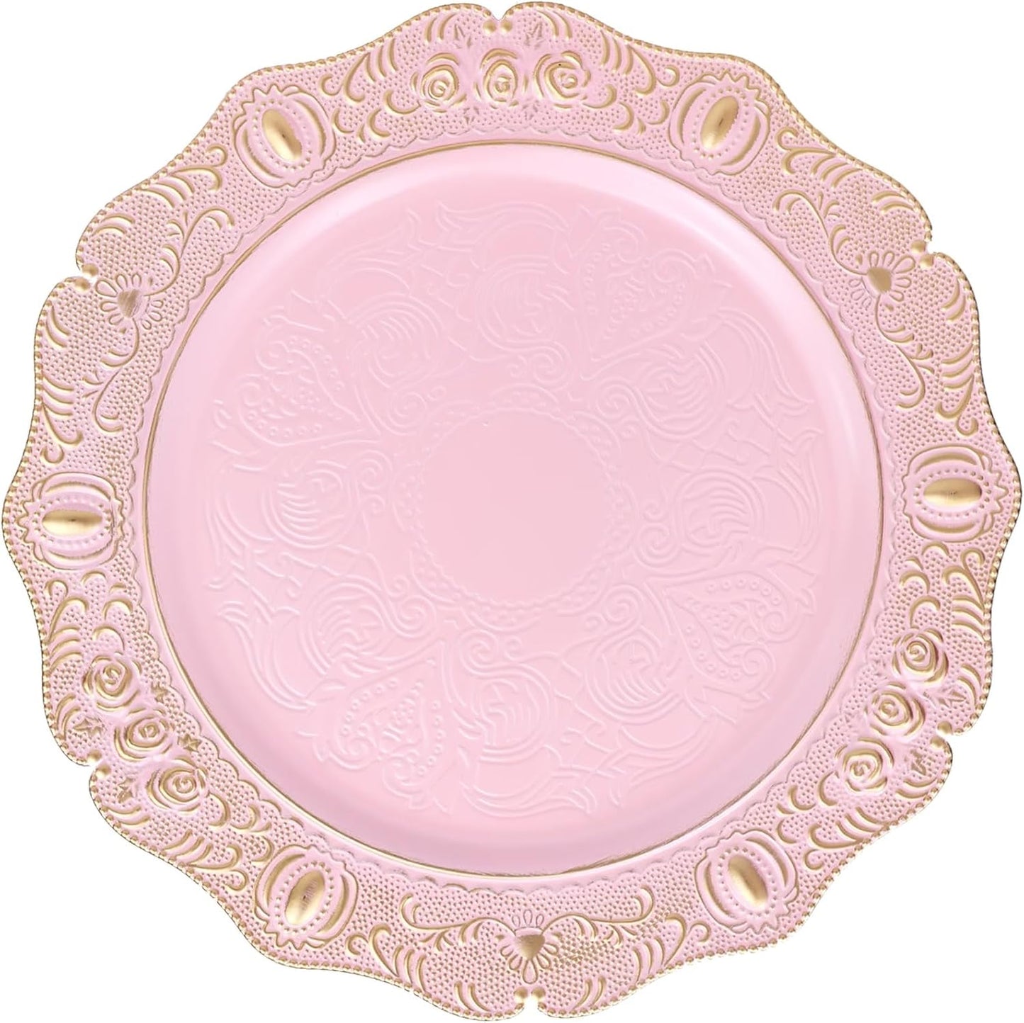 Spsyrine Pink Charger Plates Set of 6 for Elegant Table Settings