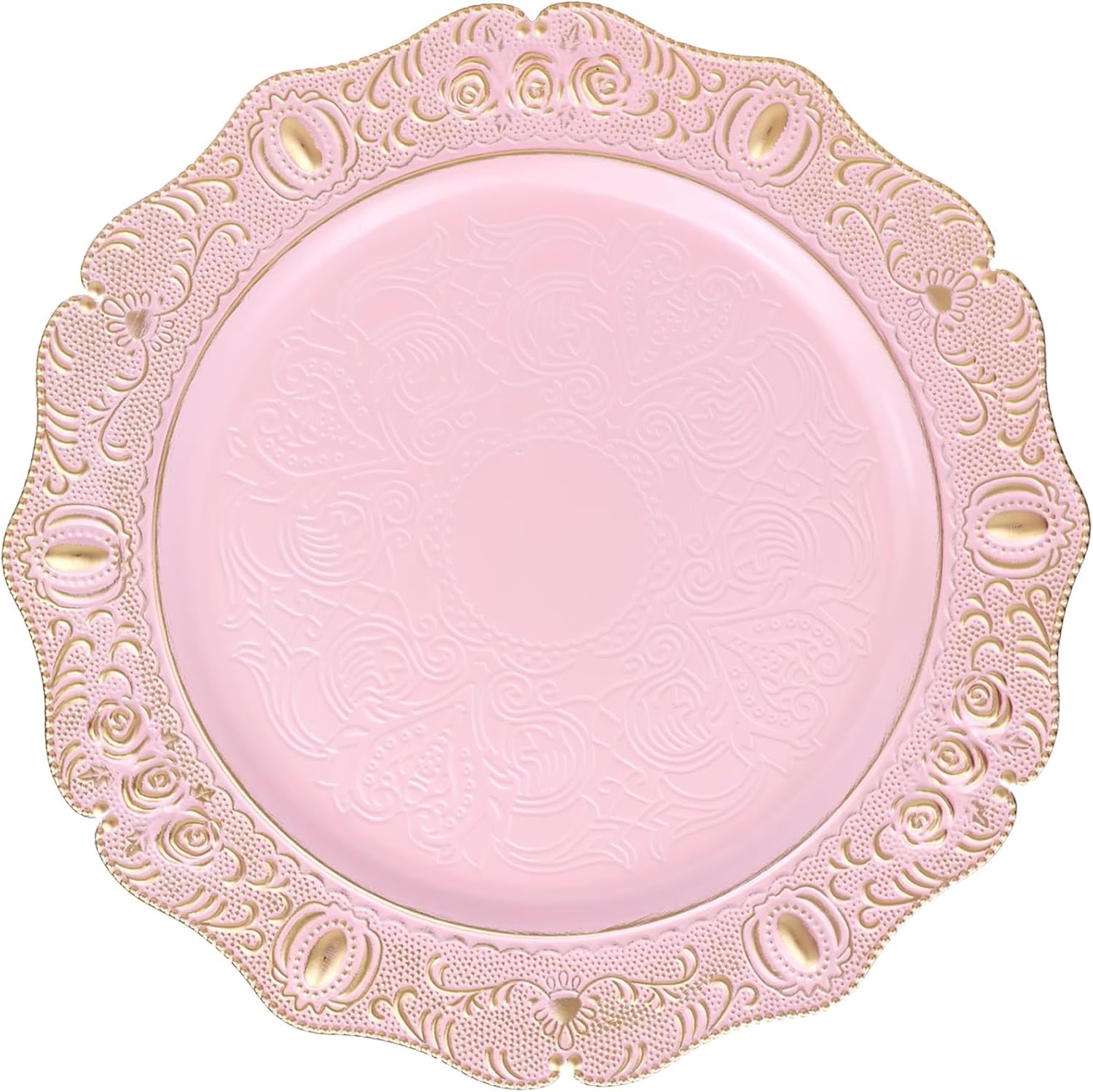 Spsyrine Pink Charger Plates Set of 6 for Elegant Table Settings