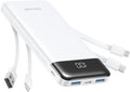Portable Charger with Built in Cables Slim 10000mAh Power Bank
