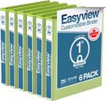 Easyview Premium 3-Ring Binders Lime Green - Pack of 6