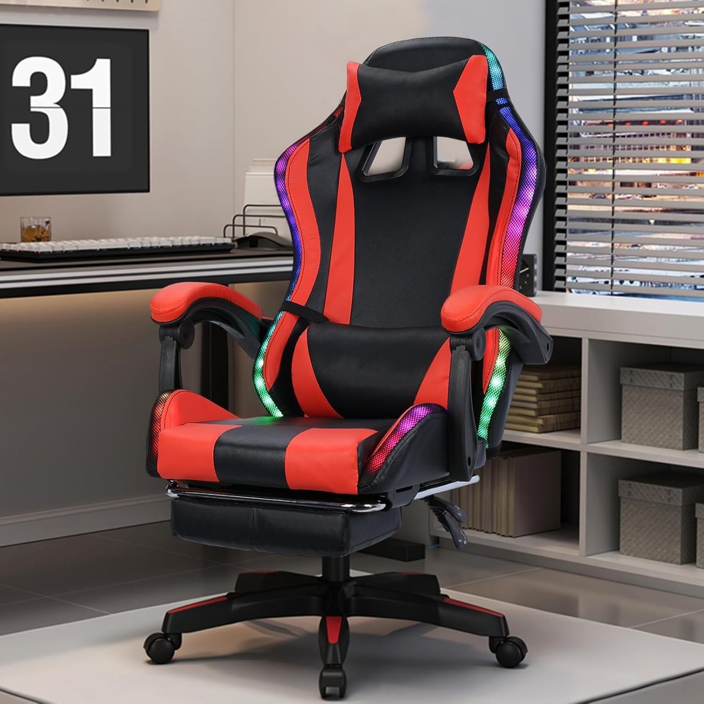 Bluetooth Gaming Chair - Immersive Audio & RGB Lights