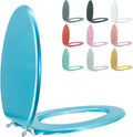 Elongated Wood Toilet Seat Sparkling Sapphire Blue - Prevents Shifting