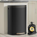 13 Gallon Stainless Steel Trash Can with Lid - Black Fingerprint Proof