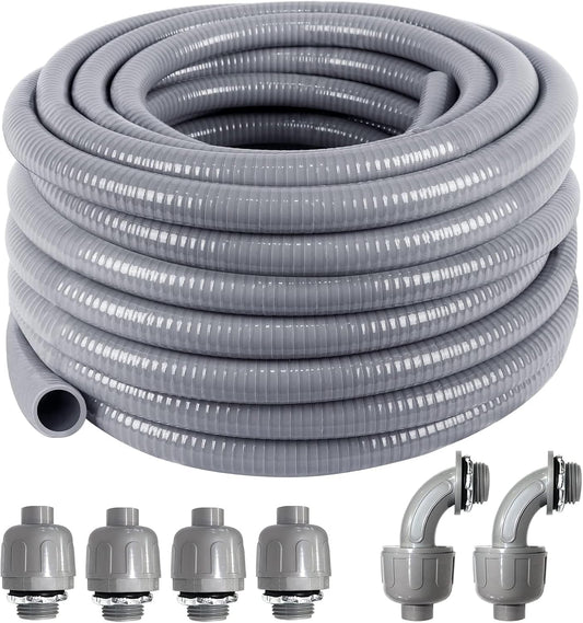 1-1/4inch 50FT Flexible Electrical Conduit Kit for Safety