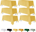 Yellow Rectangle Table Cloths 70 x 120 in 6 Pack - Stain Resistant