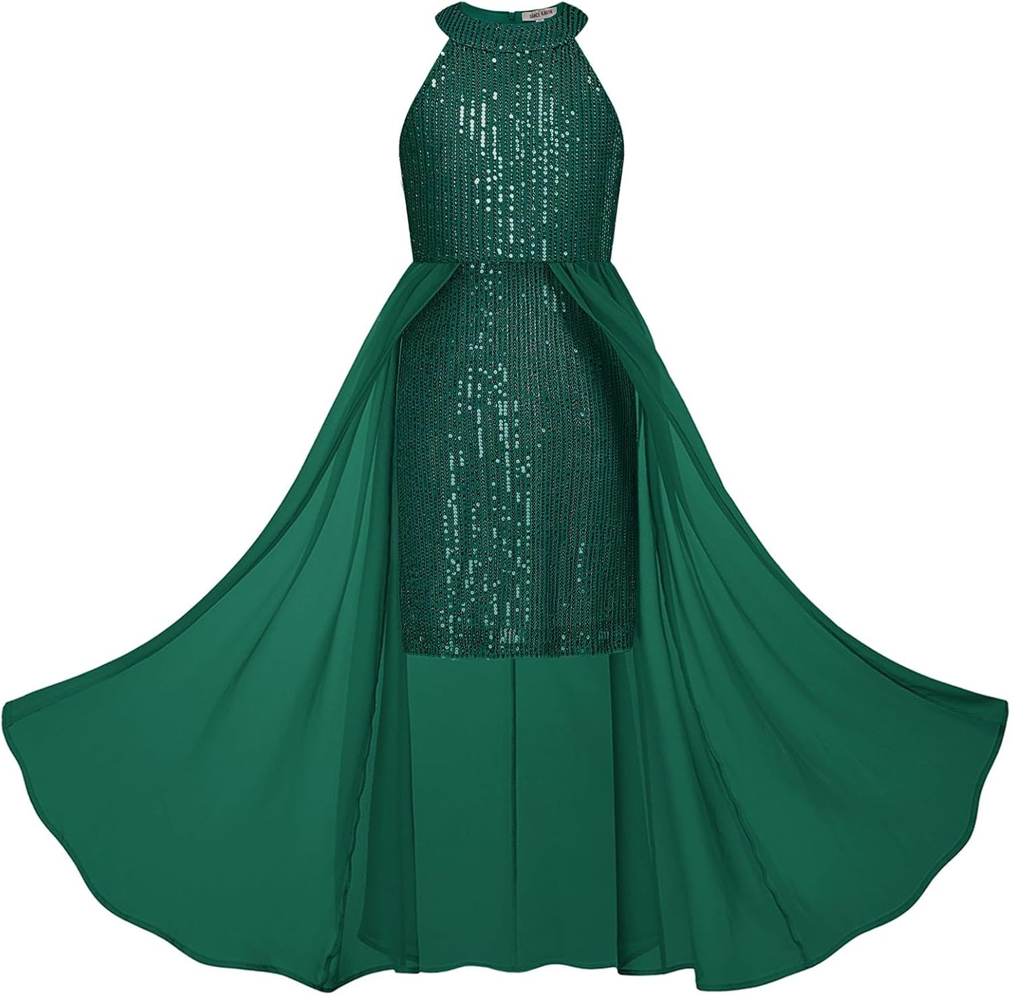 Girls Halter Neck Sequin Dress for Parties and Special Events