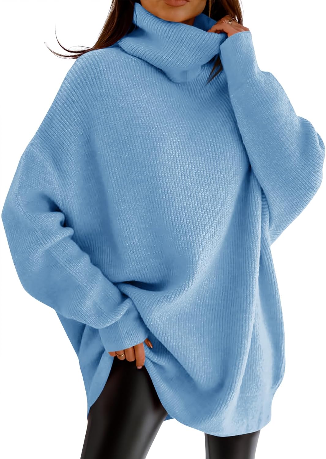Oversized Turtleneck Sweater for Women - Cozy Fall Pullover