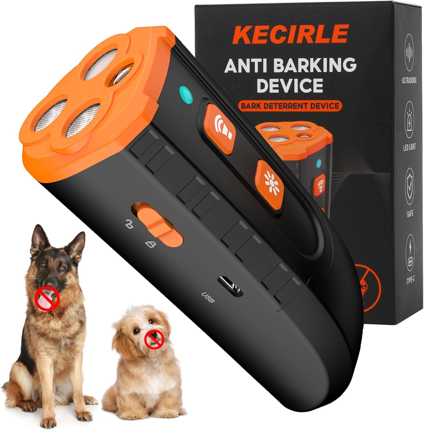 Dog Bark Deterrent Device with 3X Ultrasonic Training Features