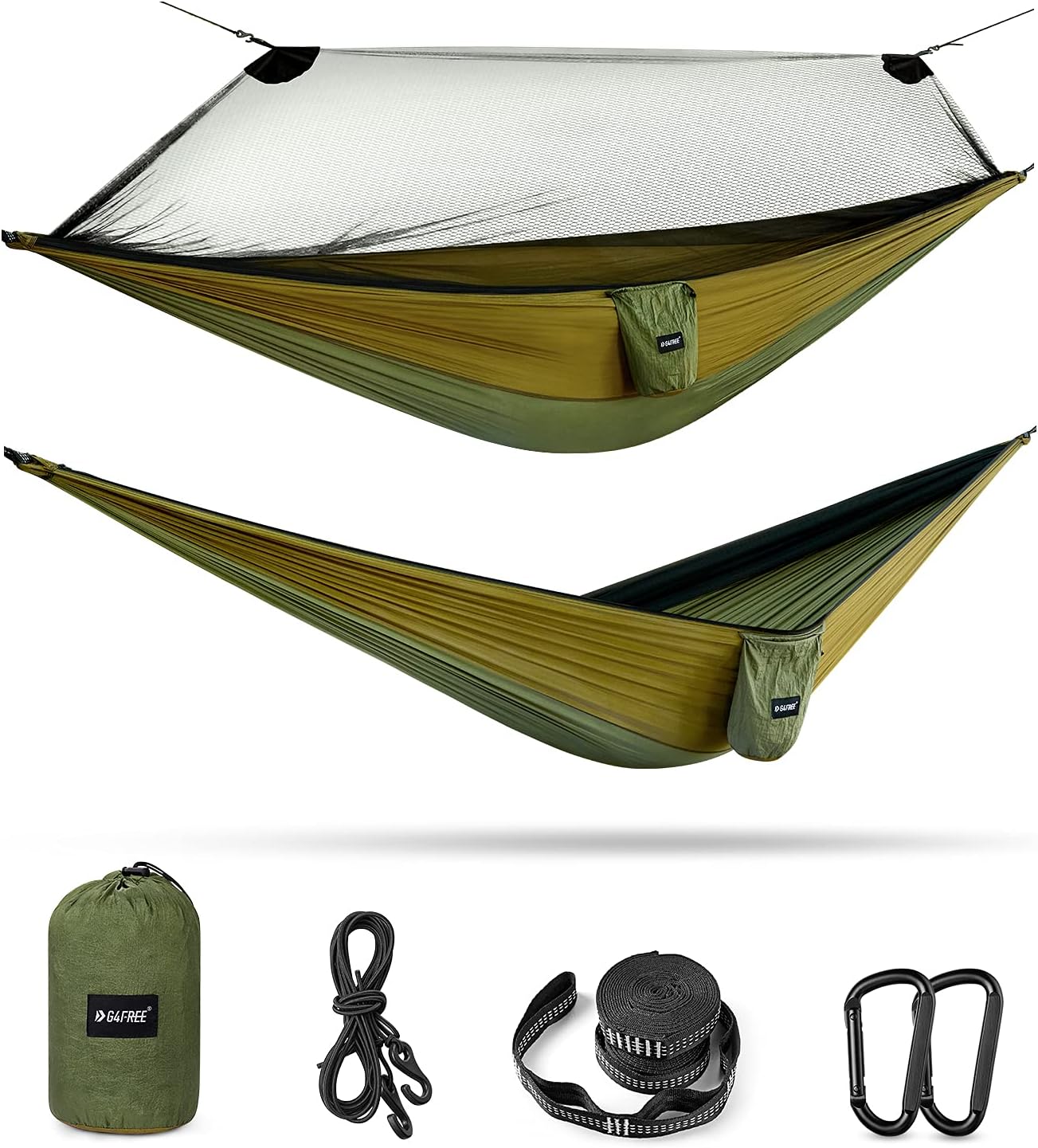G4Free Large Camping Hammock with Mosquito Net for 2 People