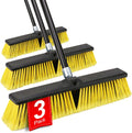 18 Inch Push Broom Outdoor with 63 Inch Long Handle for Cleaning