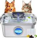 Dog Water Fountain 2 Gal Stainless Steel for Large Dogs - Quiet, High