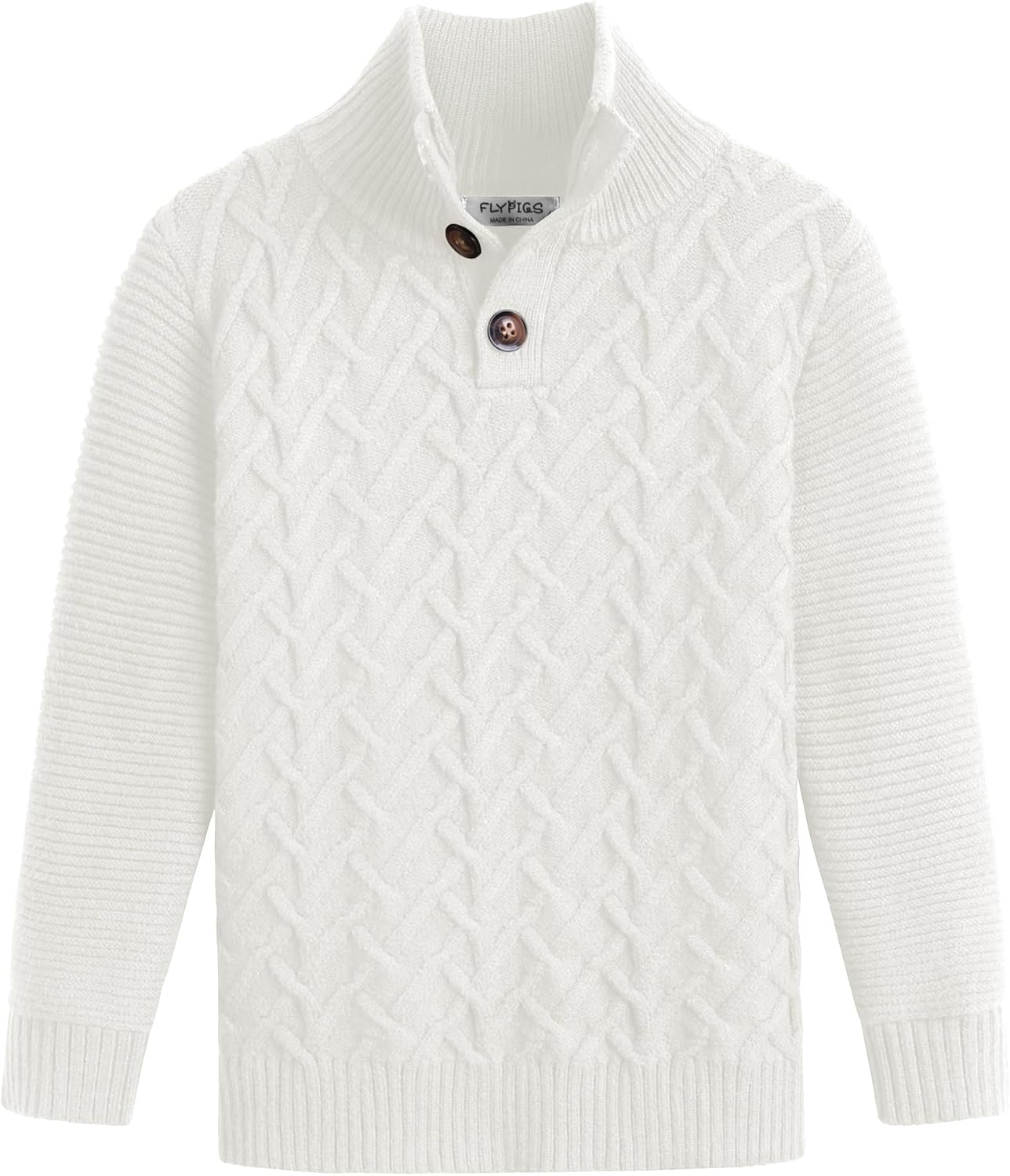 Boys Turtleneck Sweater Long Sleeve Cable Knit Pullover Warm Tops