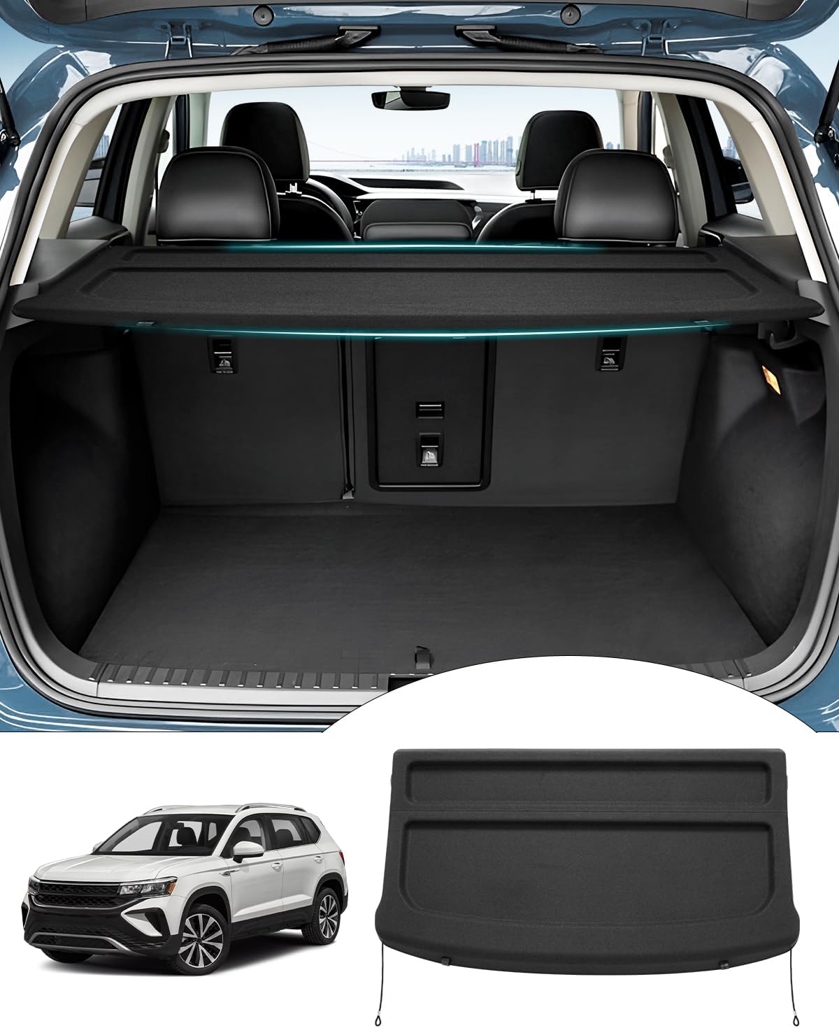 Powerty Cargo Cover for Volkswagen Taos - Perfect Fit & Durable