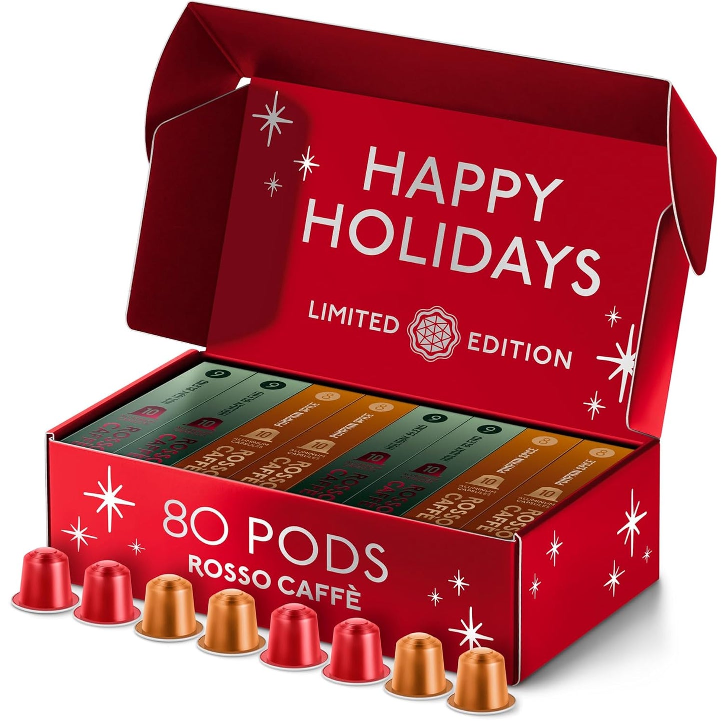 ROSSO CAFFE Espresso Coffee Pods - Holiday Limited Edition
