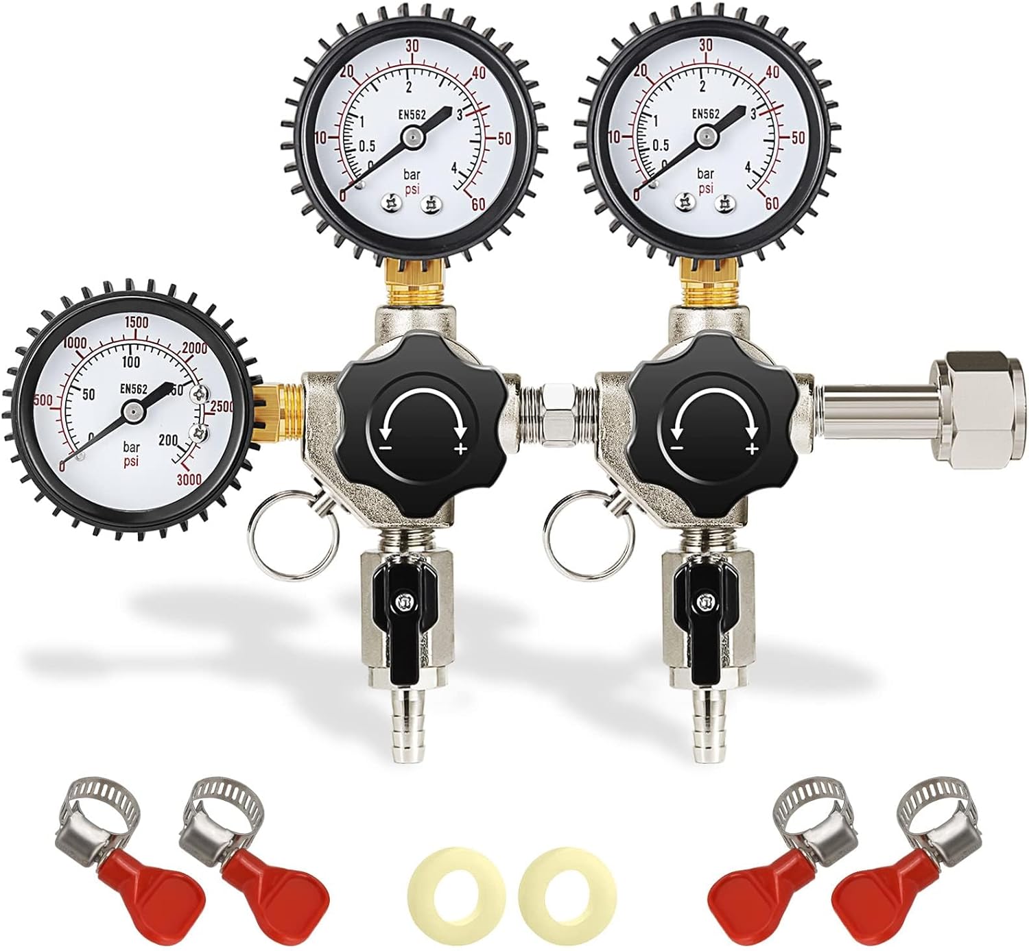 Ferroday Two System CO2 Regulator for Kegerator with Gauges