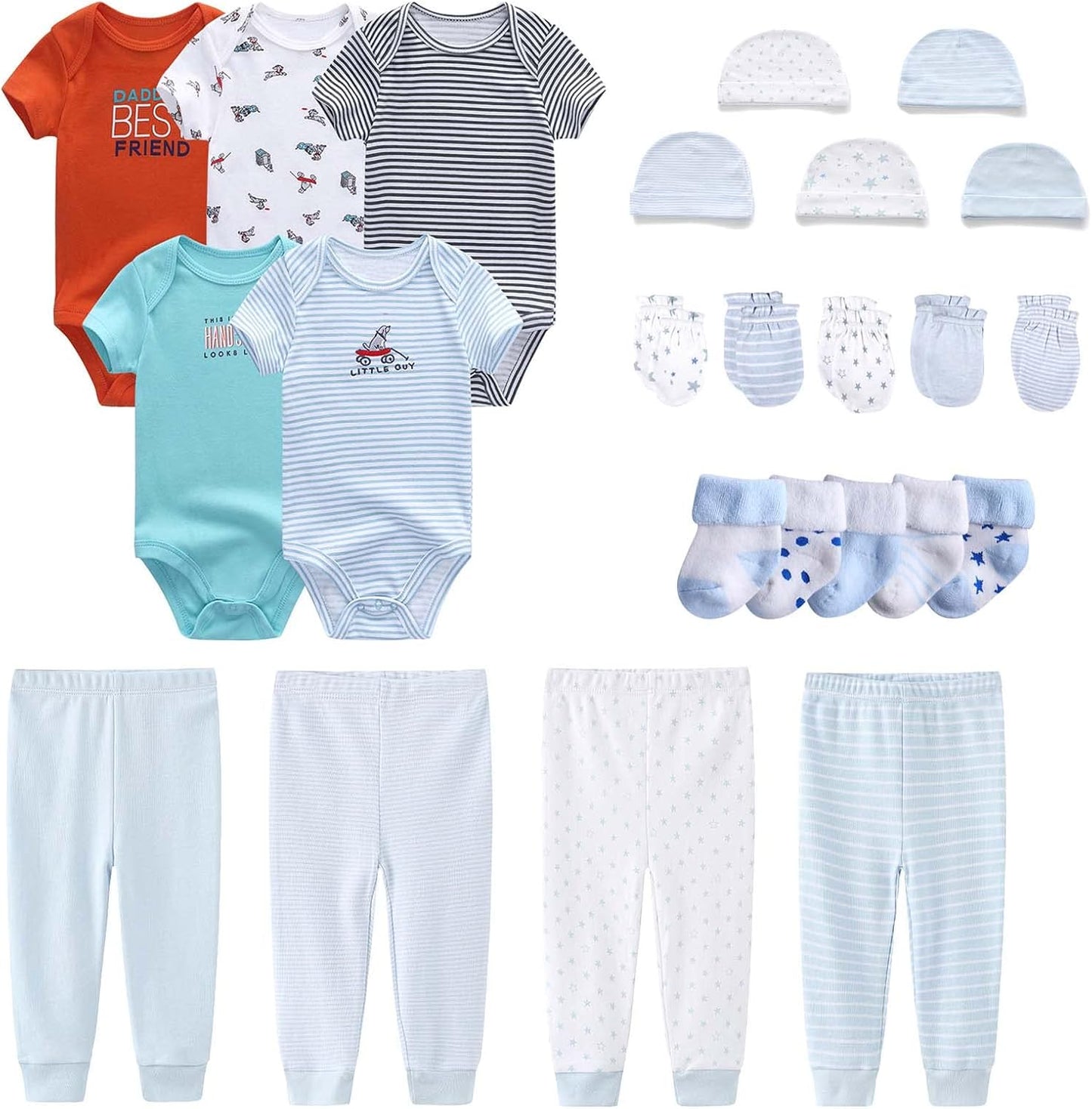 Newborn Layette Gift Set with Bodysuits and Pants for Baby