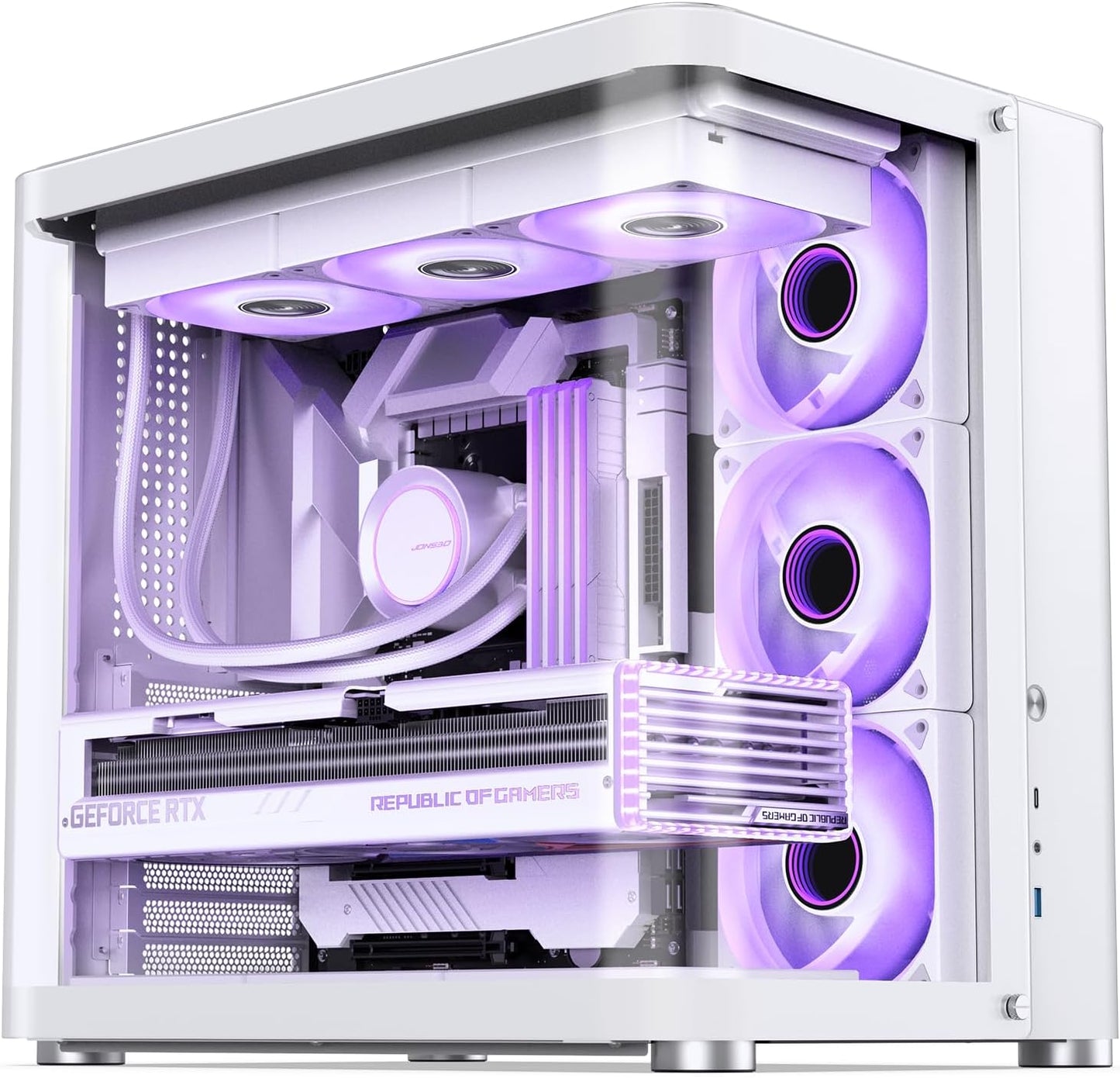 JONSBO TK-2 White ATX Mid-Tower Case with Hyperboloid Glass Design