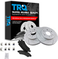 TRQ Front Semi-Metallic Performance Brake Pad & Rotor Kit - Direct Fit