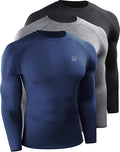 NELEUS Men's 3 Pack Athletic Compression Shirt - All-Weather Support