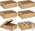 Menkxi Mason Jar Storage Boxes 6-Pack - Stackable 12-Compartment