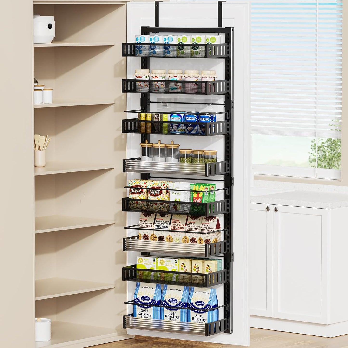 8-Tier Over the Door Pantry Organizer for Kitchen Storage